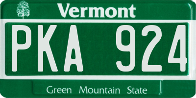VT license plate PKA924