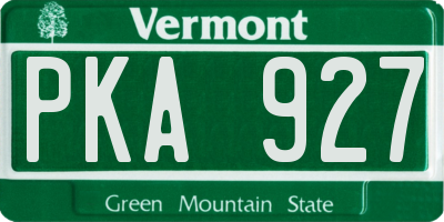 VT license plate PKA927