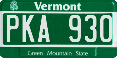 VT license plate PKA930