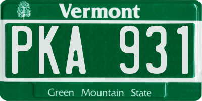 VT license plate PKA931