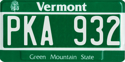 VT license plate PKA932