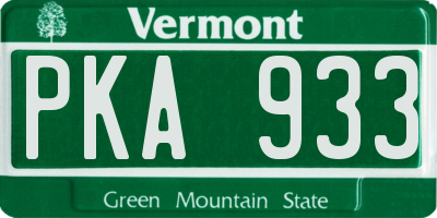 VT license plate PKA933