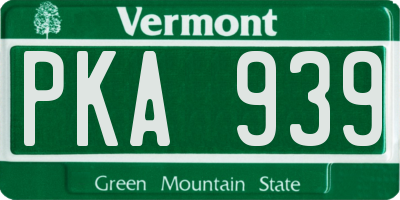 VT license plate PKA939
