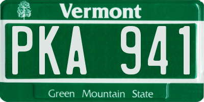 VT license plate PKA941