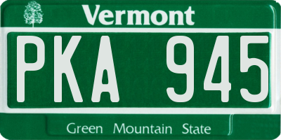 VT license plate PKA945