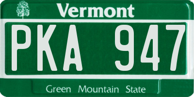 VT license plate PKA947