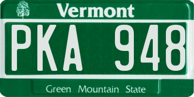 VT license plate PKA948
