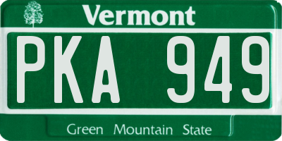 VT license plate PKA949