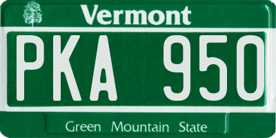 VT license plate PKA950