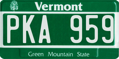 VT license plate PKA959