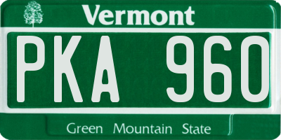 VT license plate PKA960