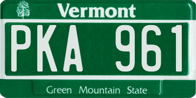 VT license plate PKA961