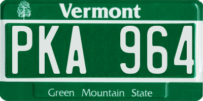 VT license plate PKA964