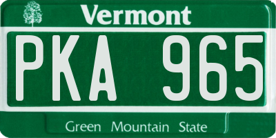 VT license plate PKA965