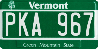 VT license plate PKA967