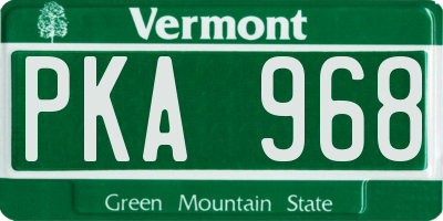 VT license plate PKA968