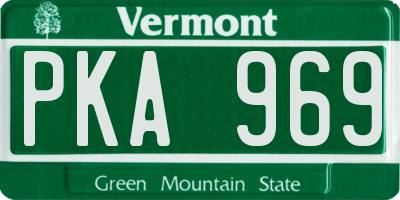 VT license plate PKA969
