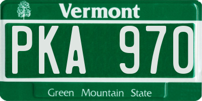 VT license plate PKA970