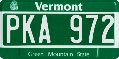 VT license plate PKA972