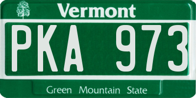 VT license plate PKA973