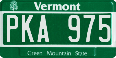 VT license plate PKA975