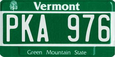 VT license plate PKA976