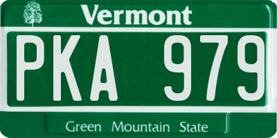 VT license plate PKA979