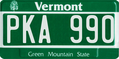 VT license plate PKA990