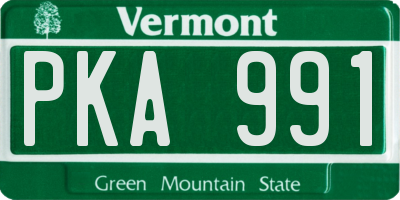 VT license plate PKA991