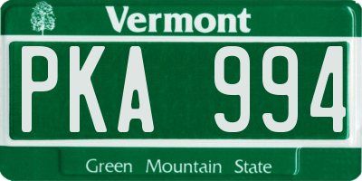 VT license plate PKA994