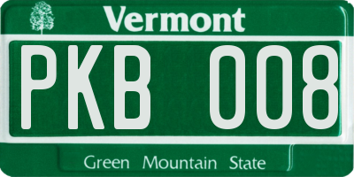 VT license plate PKB008