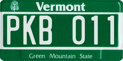 VT license plate PKB011