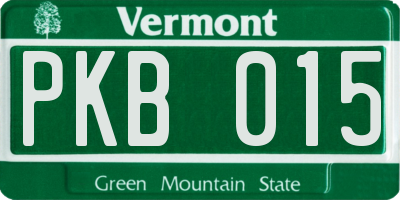 VT license plate PKB015