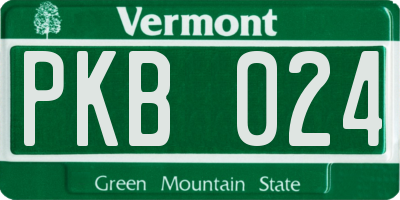 VT license plate PKB024