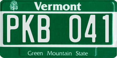VT license plate PKB041