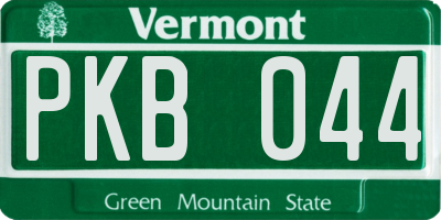 VT license plate PKB044