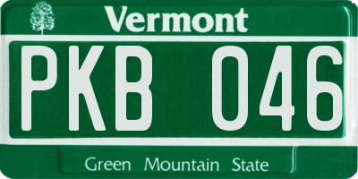 VT license plate PKB046