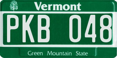 VT license plate PKB048