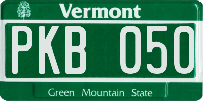 VT license plate PKB050