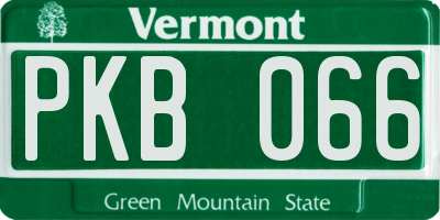 VT license plate PKB066