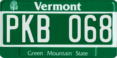 VT license plate PKB068