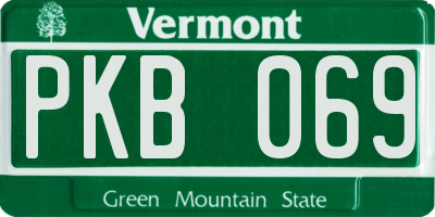 VT license plate PKB069