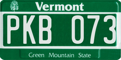 VT license plate PKB073