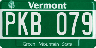 VT license plate PKB079
