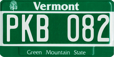 VT license plate PKB082