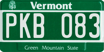 VT license plate PKB083