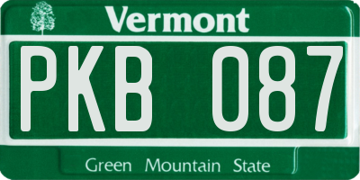 VT license plate PKB087