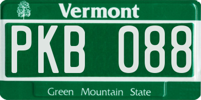 VT license plate PKB088