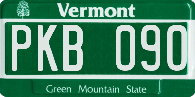 VT license plate PKB090