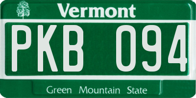 VT license plate PKB094